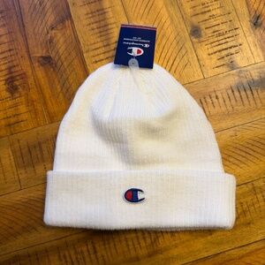 Champion x Japangeles Knit Cuffed Beanie Hat in White